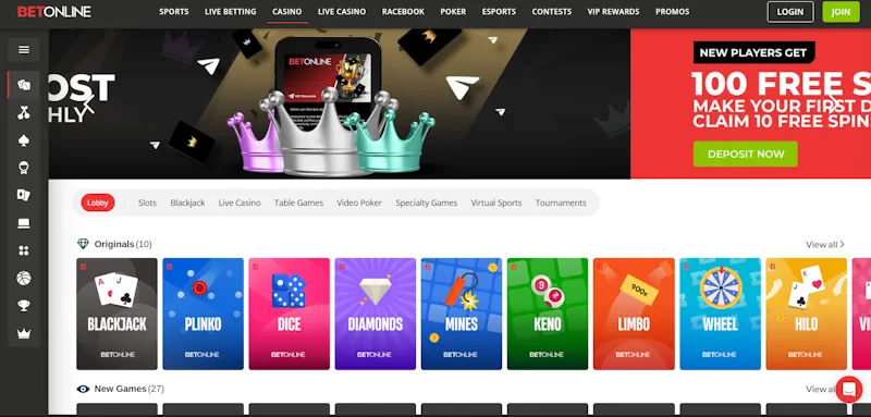 BetOnline Casino screenshot