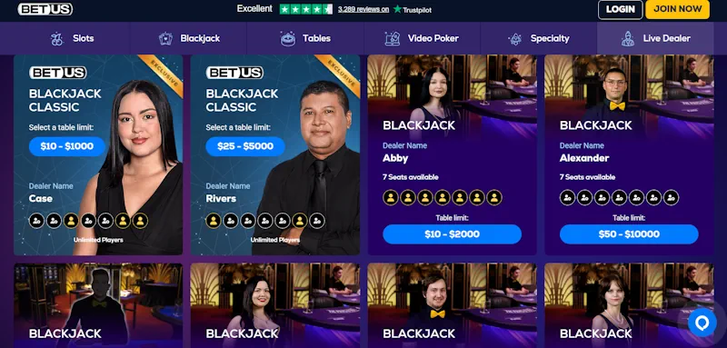 BetUS Casino Live screenshot
