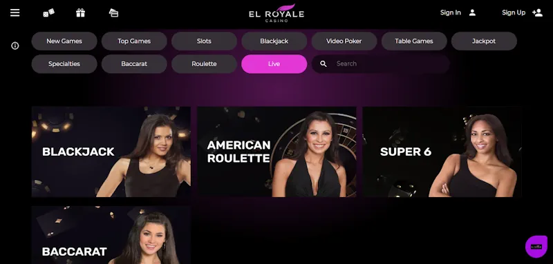 El Royale Casino Live screenshot