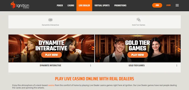 Ignition Casino Live screenshot