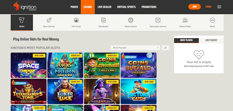 Ignition Casino screenshot