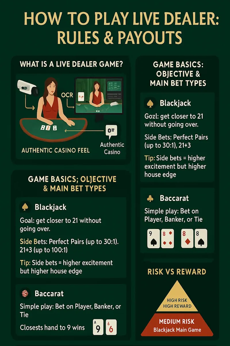How to Play Live Dealer inforaphic