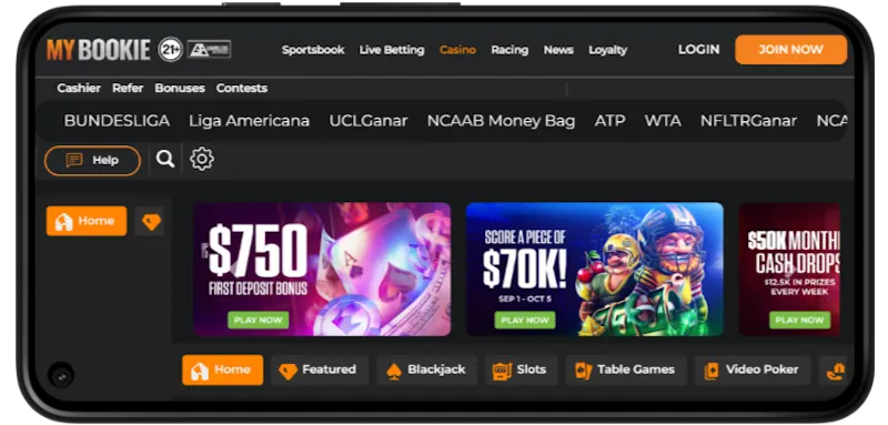 MyBookie Casino Mobile Play screenshot