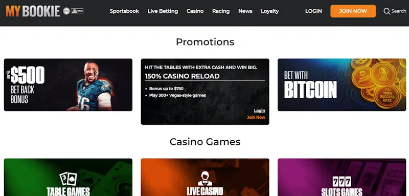 MyBookie Casino Welcome Bonus screenshot