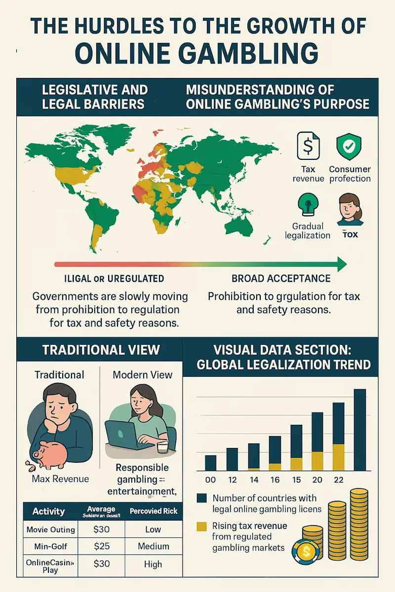 The Hurdles to the Growth of Online Gambling infographic