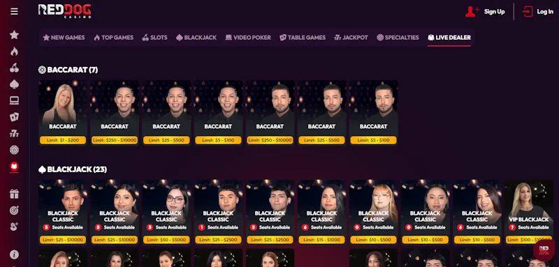 Red Dog Casino Live screenshot