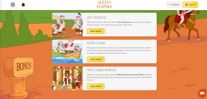 Slots Empire Casino Ongoing Offers screenshot