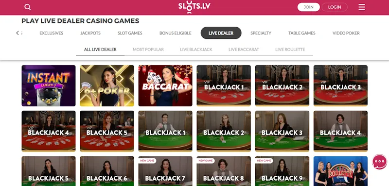 Slots.lv Casino Live screenshot