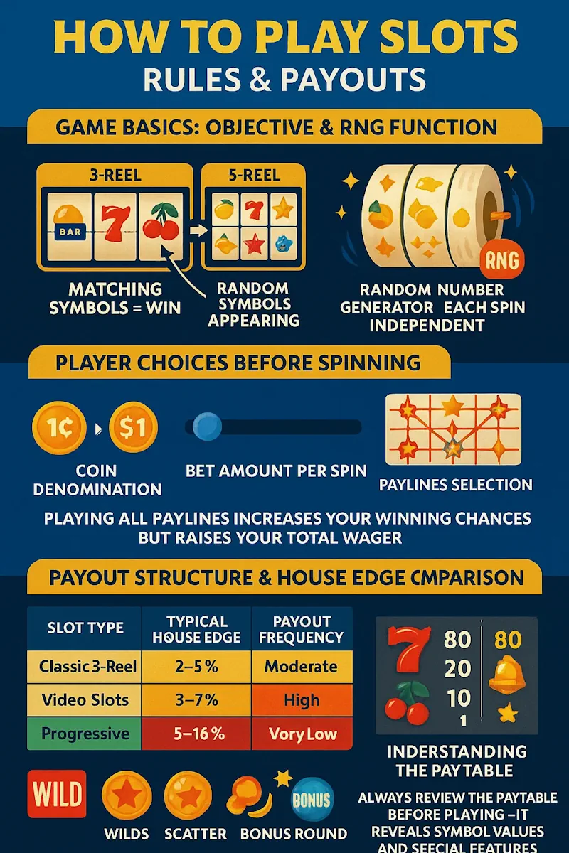 How to Play Slots infographic