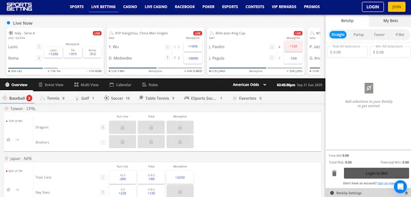 SportsBetting.ag Live screenshot