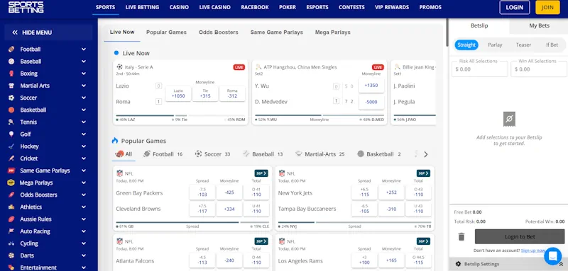 SportsBetting.ag Sports screenshot