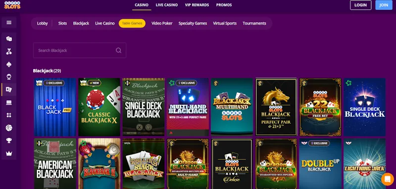 Super Slots Casino Table screenshot