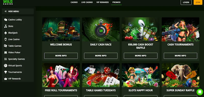 Wild Casino  Ongoing Offers screenshot
