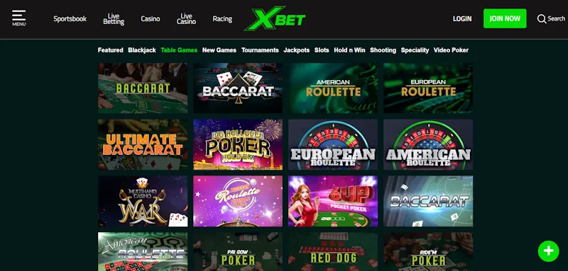 Xbet Casino Table screenshot