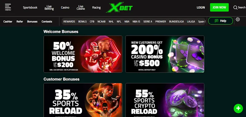 Xbet Casino Welcome Bonus screenshot