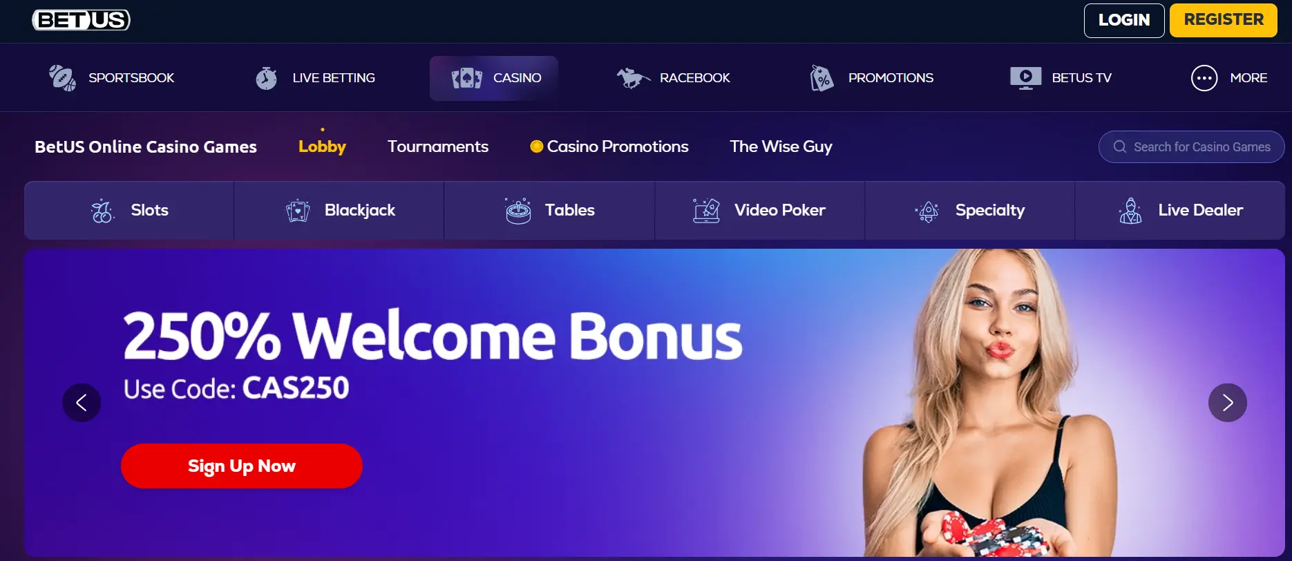 BetUS Casino HomePage