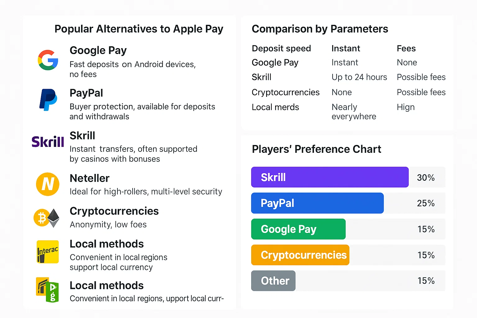 Infograph Alternatives to Apple Pay Casinos