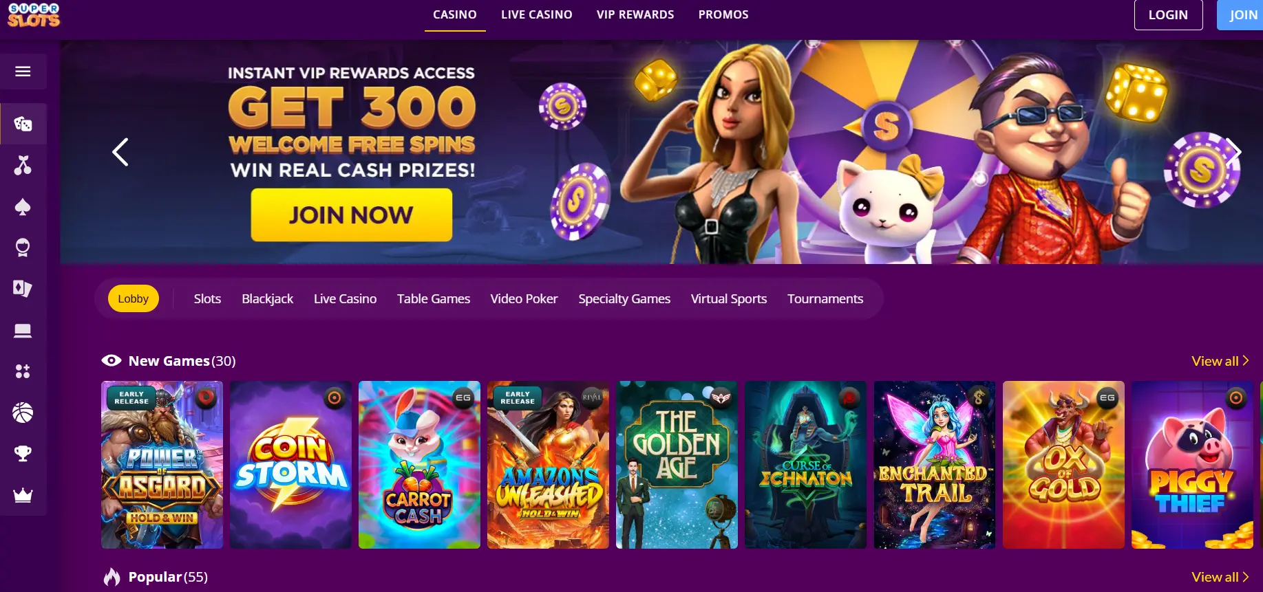 Super Slots HomePage