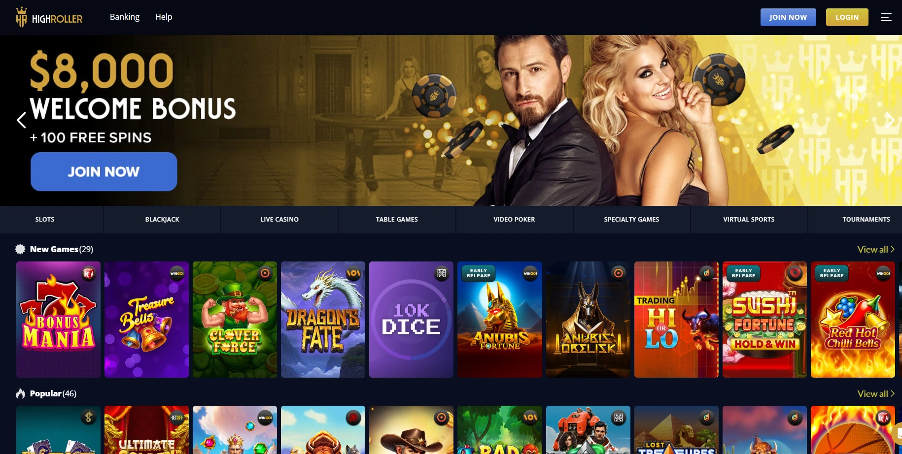 HighRollerCasino Bonus